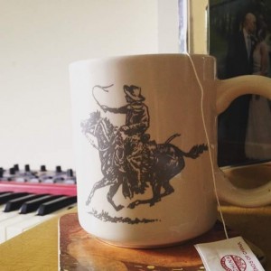 Courtesy of Abby Payne. Practicing for the release show while drinking tea from one of her favorite mugs. The mug was given to her by friend and dancer Chelsea Retzloff.