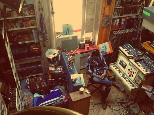 © Michael Leonhart. Sachal at work in Michael Leonhart's studio.