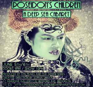 The event flyer for 'Poseidon's Children'