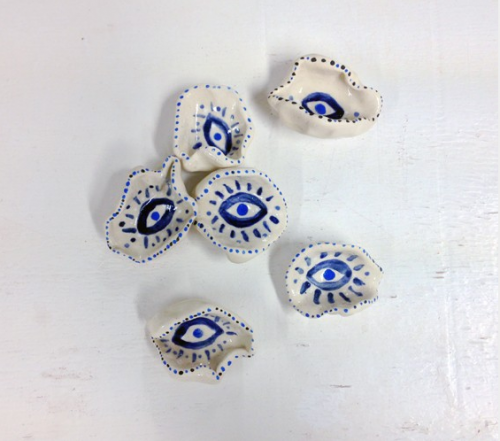 "Evil Eye Oyster Dishes," (2014) c/o Claire Typaldos