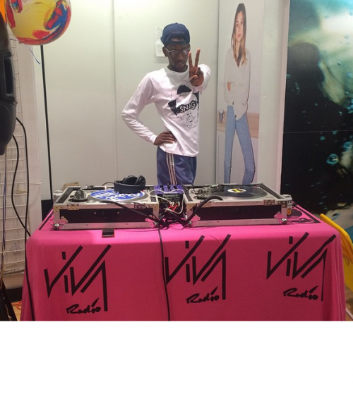 Narayan promoting Sensitive New Age Guy for an online radio event held at American Apparel