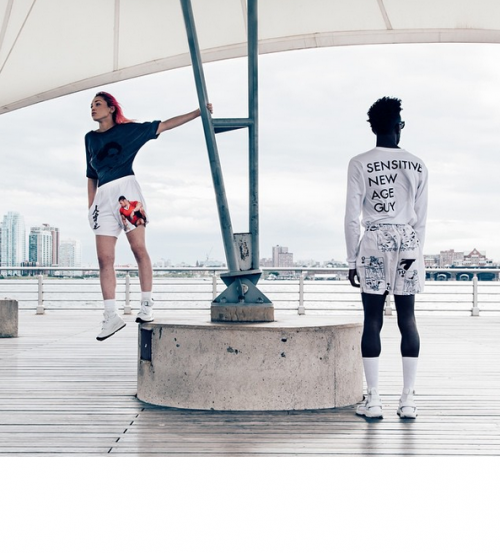 Narayan Lockett (right) in his Sensitive New Age Guy apparel