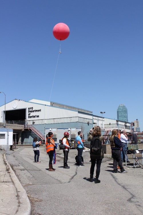 A GPS device attached to a weather balloon helped to map the site in April 2015 Photo: A. Simon