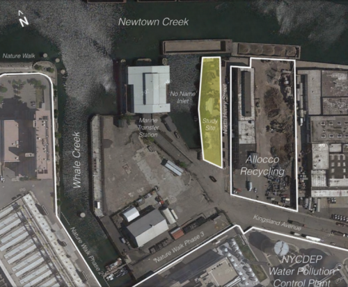 The study site as seen from above via Newtown Creek Alliance