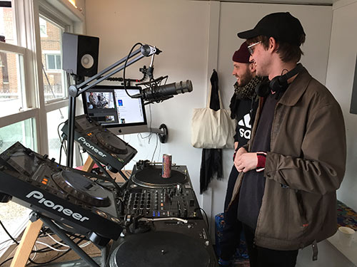 Inside the DJ booth at The Lot Radio.