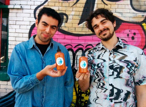 Tango Chile Sauce founders Dan Frieber and Chris Tart . Photo via Community News Group / Allegra Hobbs