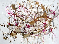Sara C. Sun, Big Drawing #5, 2015. Coffee and ink on paper.