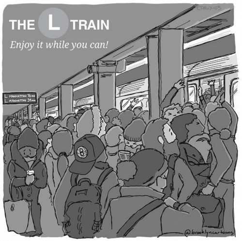 L Train Illustration via @brooklyncartoons Instagram