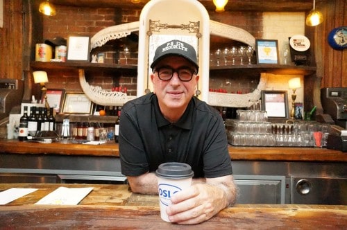 Paulie Gee behind the bar at Paulie Gee's, 60 Greenpoint Avenue