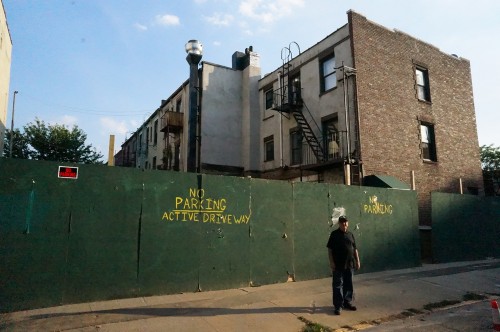 Paulie Gee outside the future home of Paulie Gee's Slice Joint at 110 Franklin Street
