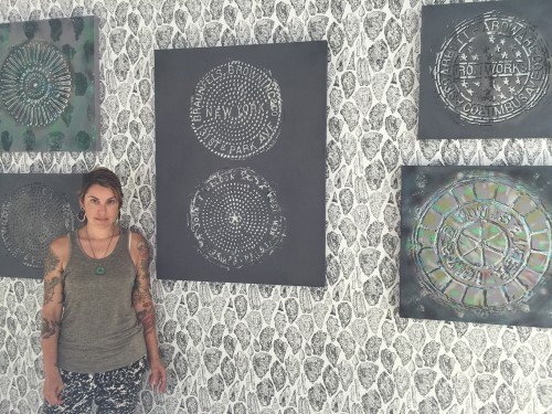 Sarah Merenda with works