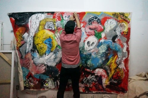 Ted McGrath in his Greenpoint studio