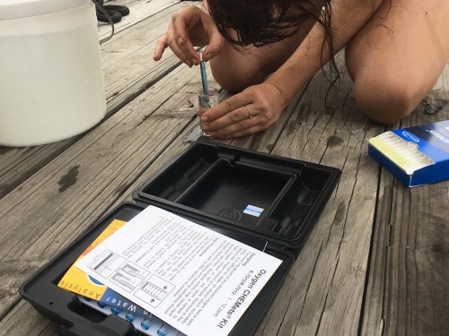 Katy measuring the oxygen levels