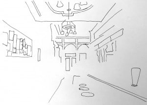 Bamonte's interior. Illustration by Kenzie Kline.