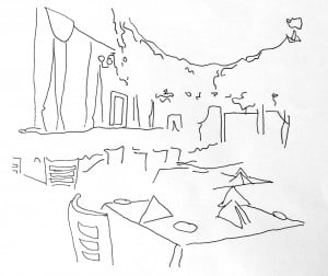 Bamonte's interior. Illustration by Kenzie Kline.