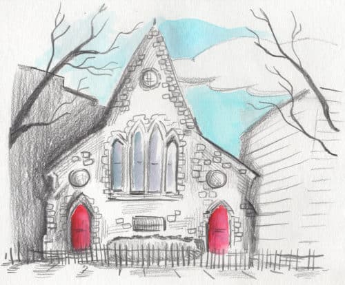 Church of The Ascension on Kent St. In Greenpoint. Illustration: Aubrey Nolan