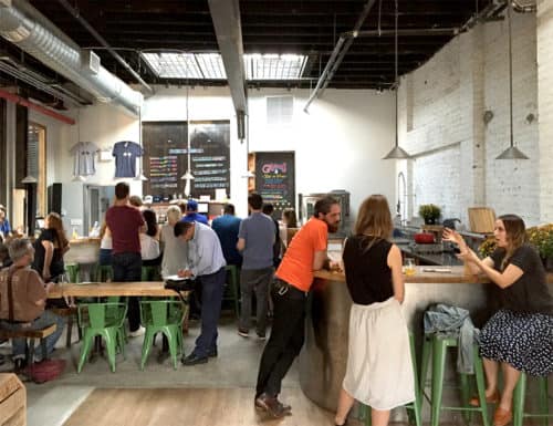 Inside Interboro's tasting room.