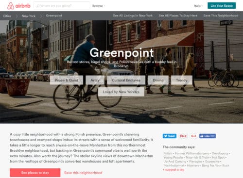 Greenpoint as described by Airbnb.