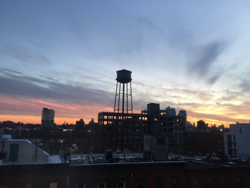 Greenpoint watertower sunset. Photo: Megan Penmann