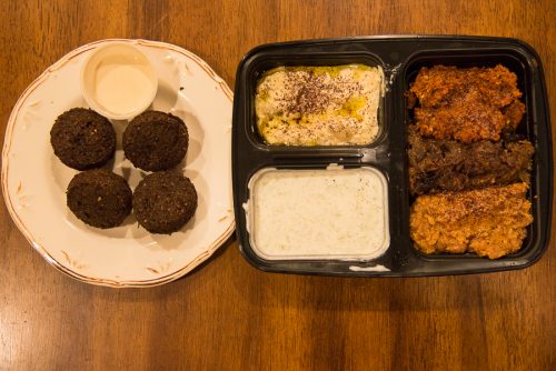 The assorted platter at Dar 525 and a side of falafel.