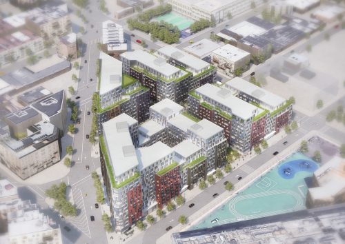 A rendering for the Pfzier Rezoning Plan
