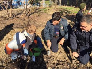 Officers helped plant daffodils in Transmitter Park in November. Via Facebook