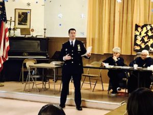 Captain Glynn at December's Community Council Meeting. Via Twitter