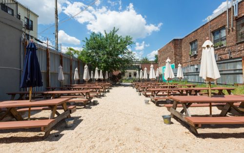 t.b.d.'s insanely huge beer garden. We hope another bar takes over this incredible space. Photo via t.b.d.