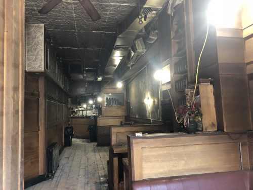 Inside Anella, after the fire. Photo: Megan Penmann