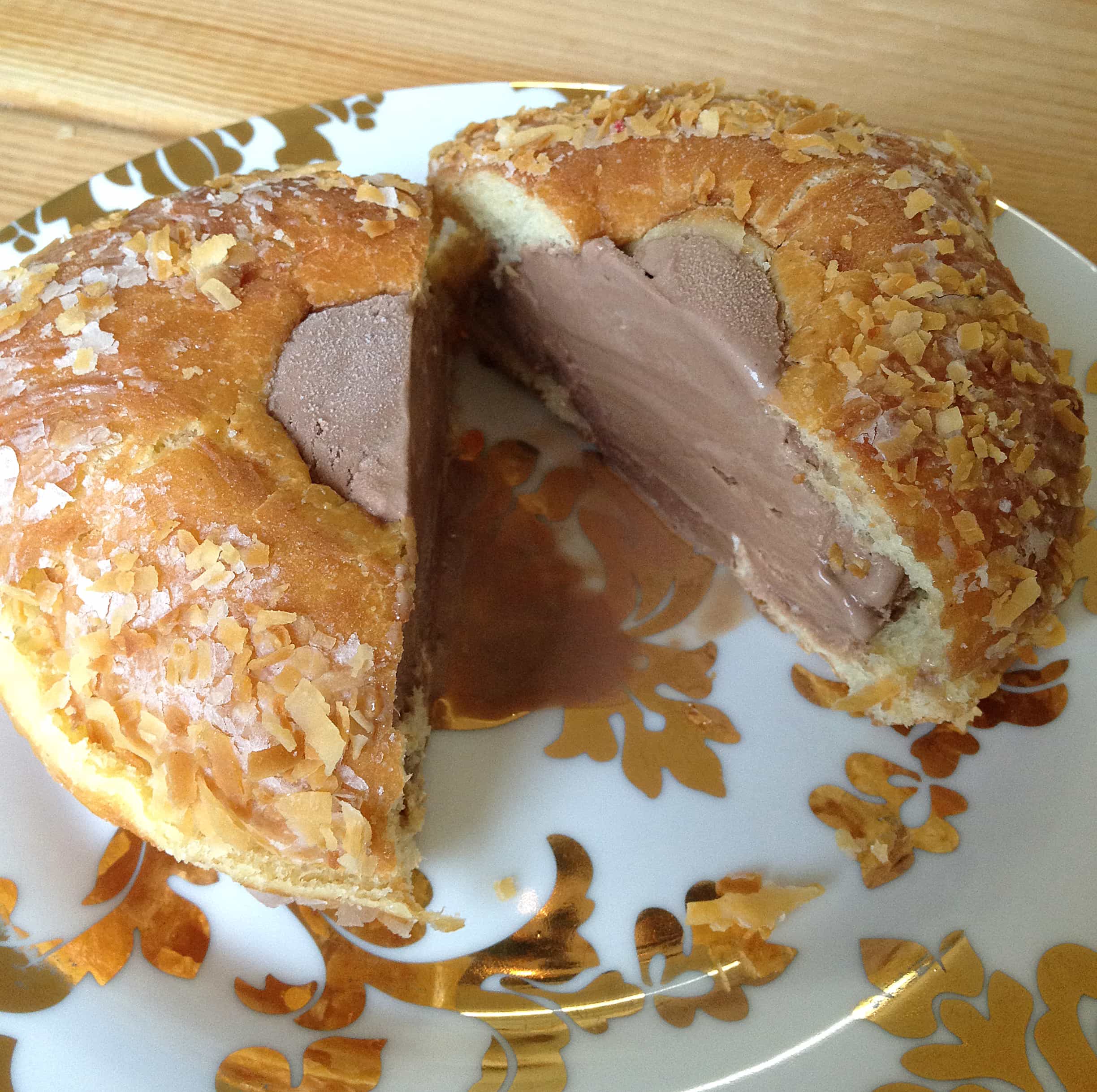 donut sandwich plated