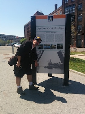 Mitch makes useful gestures at Newtown Creek sign
