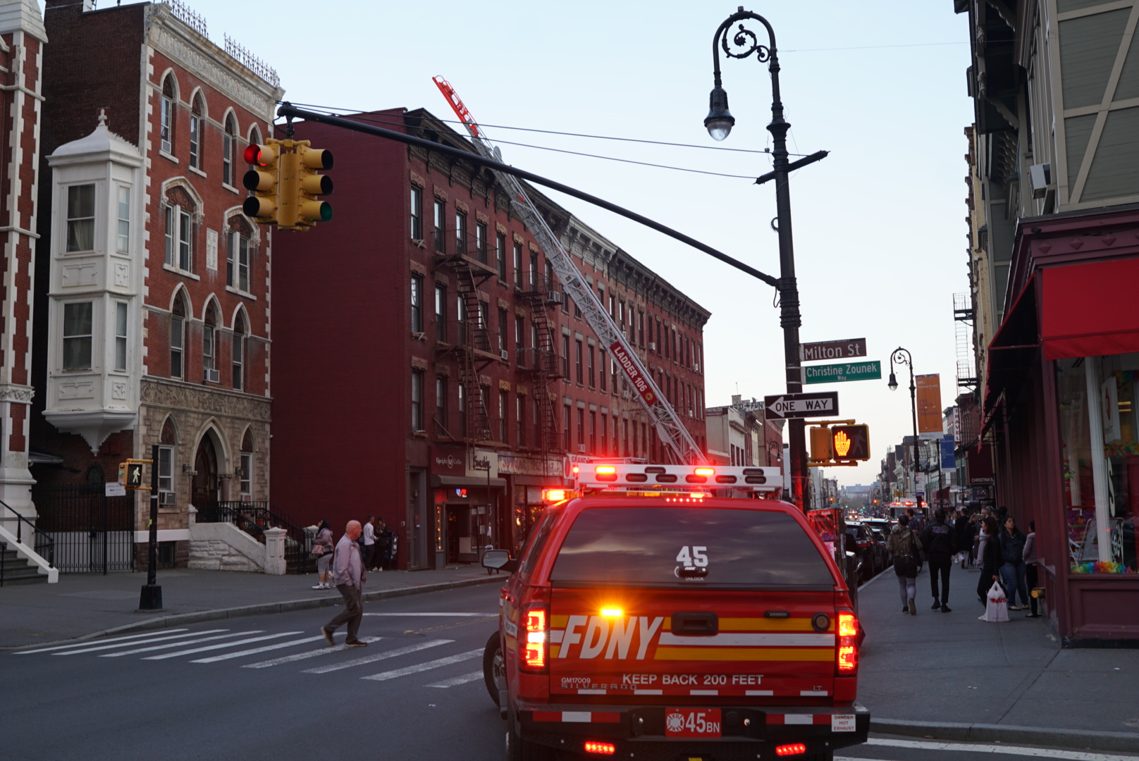 Fire on Manhattan Ave. Photo: Ruganzu Howard
