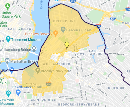 A map of NY Assembly's 50th District