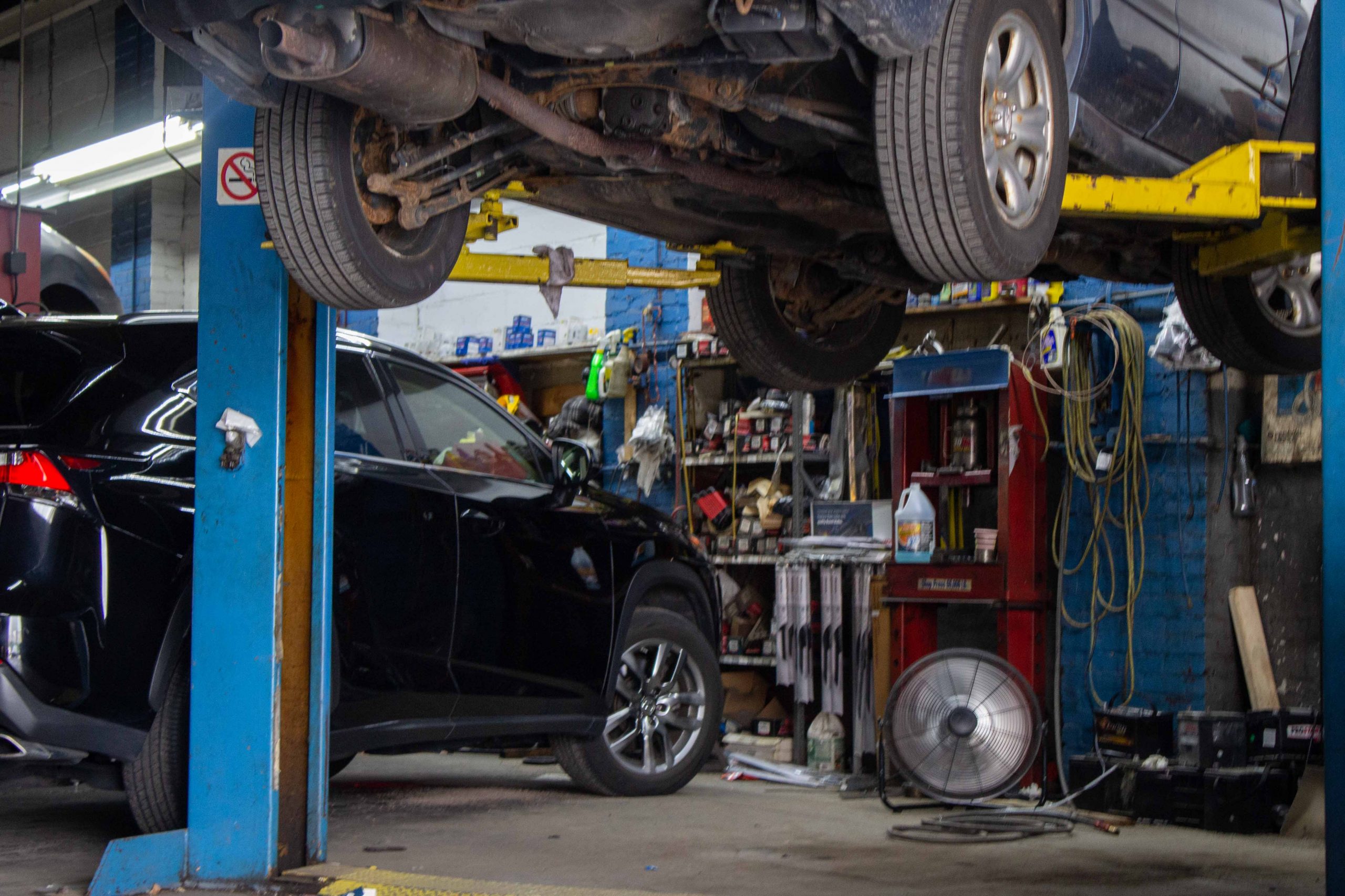 The underside of a Toyota Prius