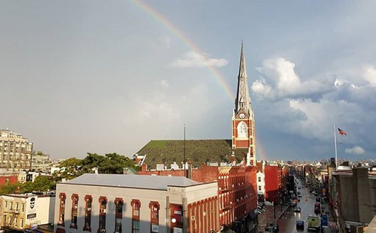 Rainbow over Manhattan Ave
