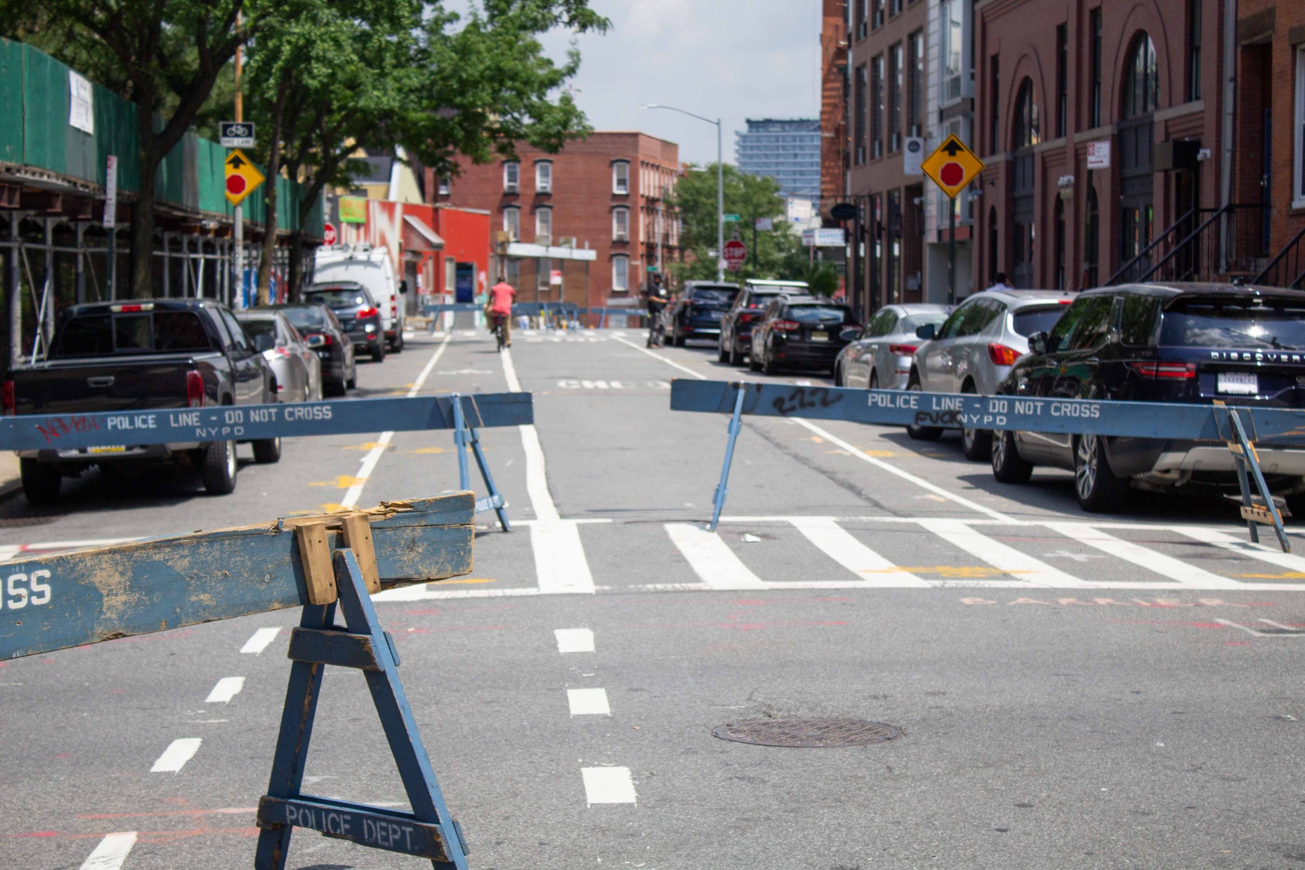 Barriers along Berry Street