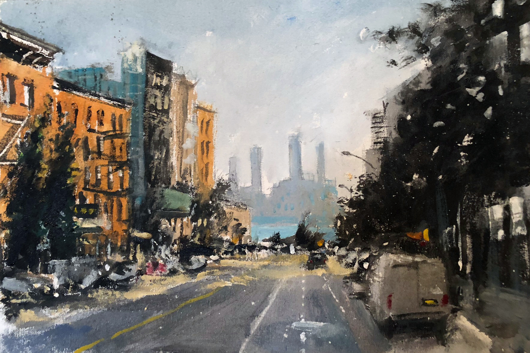 Steve Wasterval's painting of Greenpoint Avenue