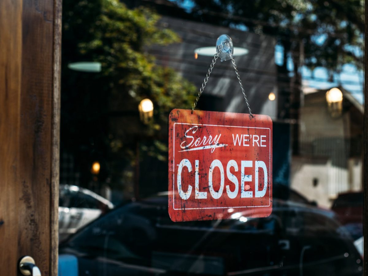 closed hanged on door