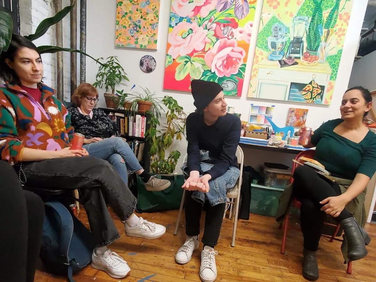 Photo of Greenpoint Art Circle members provided by Nadya Gomez